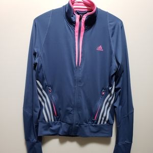 Adidas Athletica Climalite SuperNova Training Jacket Women's Medium Blue Pink